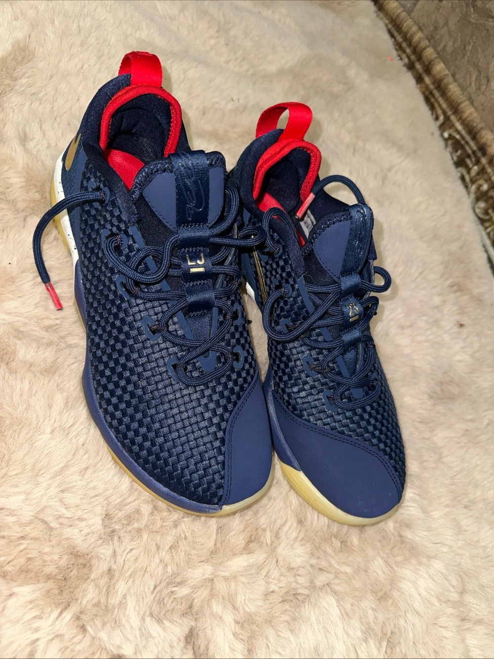 Nike LeBron XIV 14 Low USA Shoes Size 8 US Navy 878636 400 Basketball